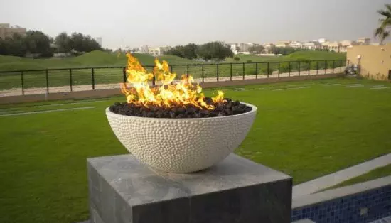 fire pit bowl with lava rocks