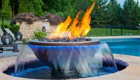 propane fire bowl waterfall