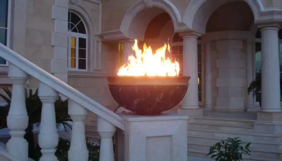 propane fire bowl at home entrance